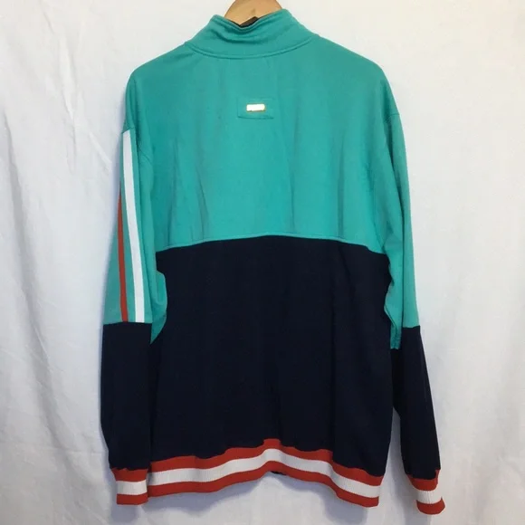 LRG Big Bustle Track Jacket Blue Green Colorblock Mens 3XL - Picture 7 of 11